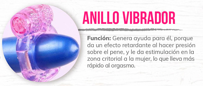 ANILLOS VIBRADORES - Efecto Retardante al hacer presion en el pene y estimula la zona del clitoris en la mujer.