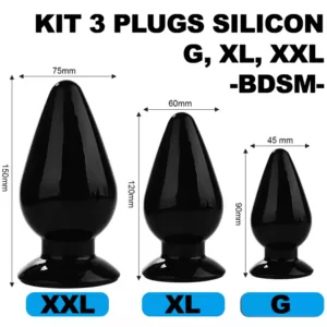 kit 3 plugs anales muy grandes silicon