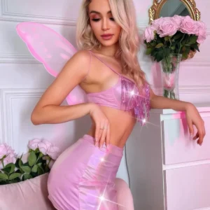 Disfraz Hada Sexy Rosa (con Alas)