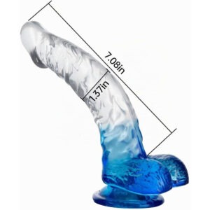 BLUE Dildo Transparente 7.9" (20cm)