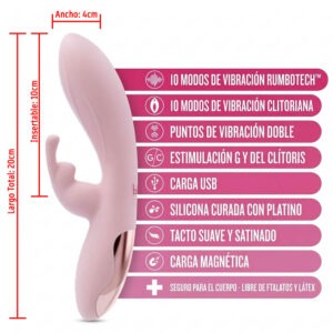 Morgan G Spot Clitoral Dual Vibrator Pink 7.8" (20cm)